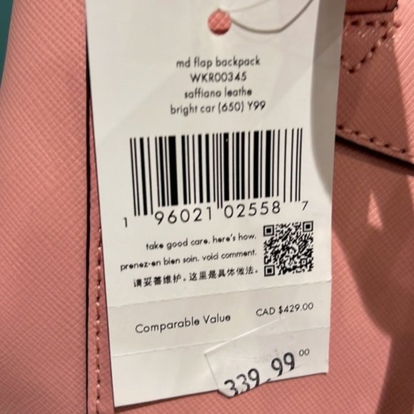 Kate Spade Lizzie Medium Flap Backpack Bright Carnation - Picture 10 of 16